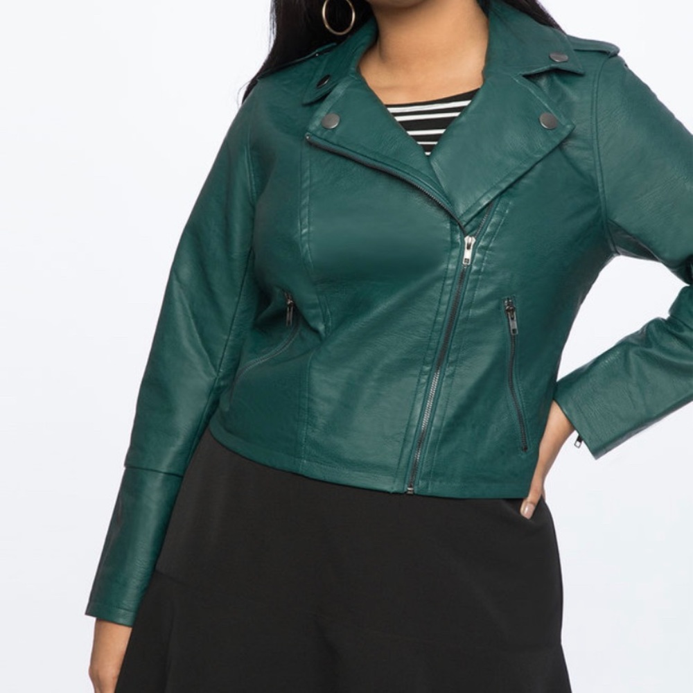 Eloquii Faux Leather Moto Jacket
